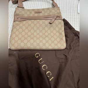 GUCCI Shoulder Bag GG Sprem Coating Canvas Pink Beige